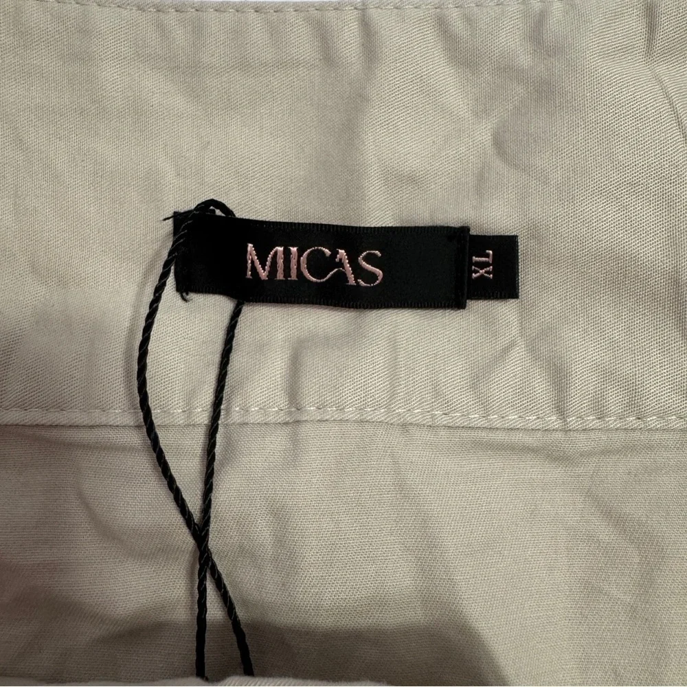 MICAS Utility Cargo Mini Skirt Beige XL – Y2K Street Style, Adjustable Waist